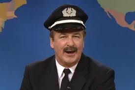 Alec Baldwin as American Airlines pilot on Saturday Night Live